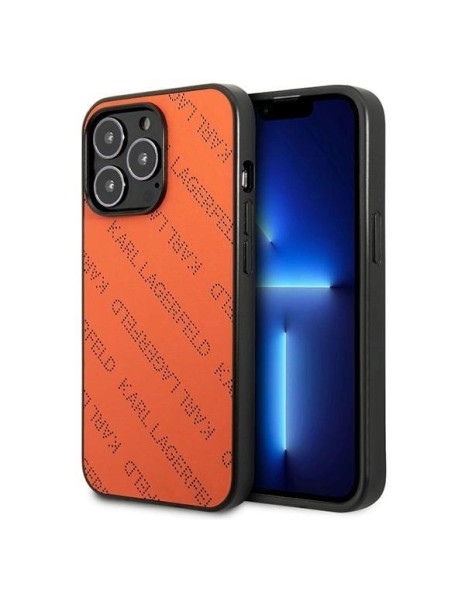 Karl Lagerfeld Perforated Allover Case for iPhone 13 Pro / 13 6.1" - Orange