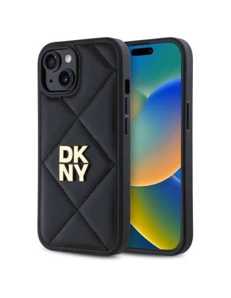 DKNY Quilted Stack Logo iPhone 14 Case - Black DKNY Quilted Stack Logo iPhone 14 Case - Black
