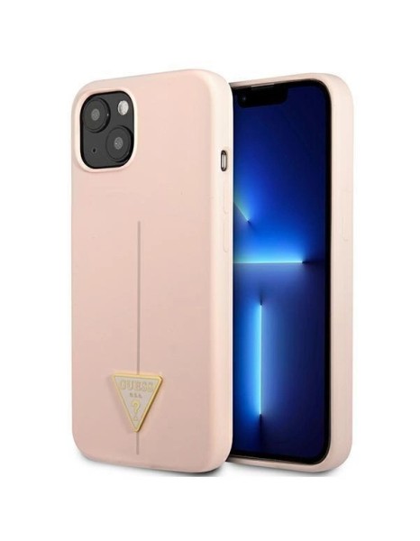 Guess GUHCP13SSLTGP iPhone 13 mini 5.4" pink/pink hardcase Silicone Triangle Guess GUHCP13SSLTGP iPhone 13 mini 5.4" pink/pink hardcase Silicone Triangle