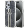 Guess IML 4G Gold Stripe case for iPhone 15 Pro - black Guess IML 4G Gold Stripe case for iPhone 15 Pro - black