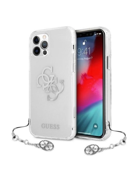 Guess GUHCP12LKS4GSI iPhone 12 Pro Max 6.7" Transparent hardcase 4G Silver Charms Collection