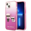 Karl Lagerfeld Gradient Ikonik Karl&amp;amp;Choupette Case for iPhone 13 mini - Pink