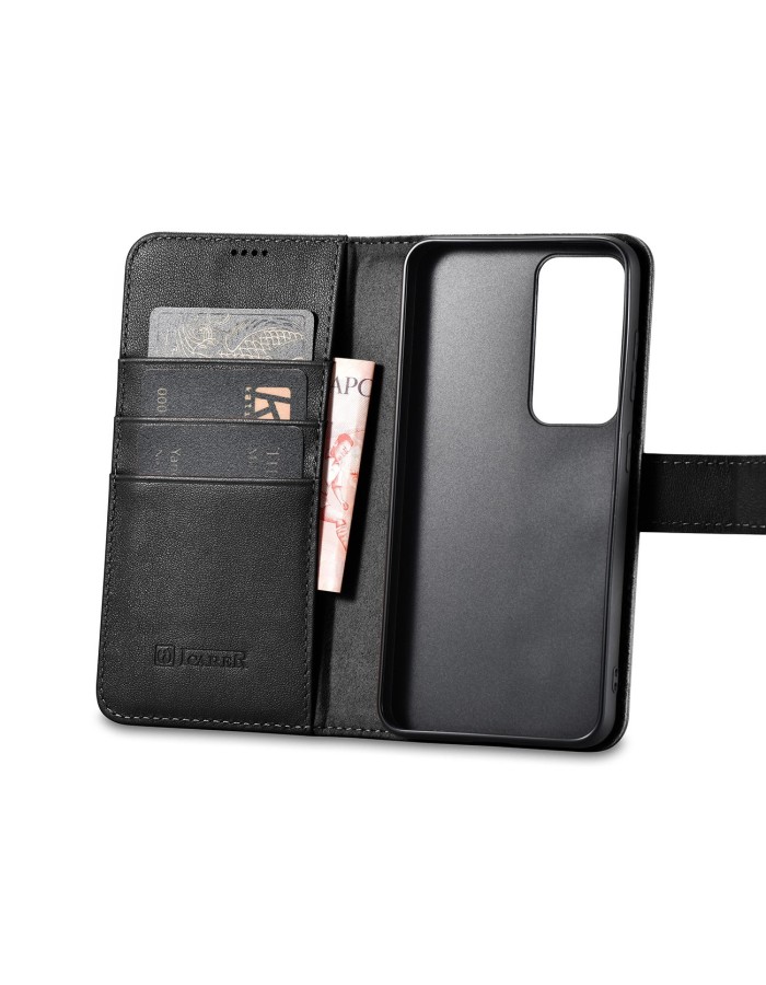iCarer Wallet Case for Samsung Galaxy S23+ leather case wallet black
