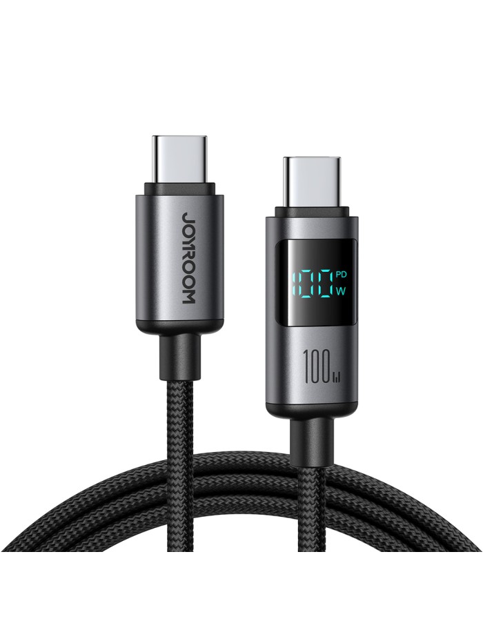 Joyroom S-A16 Pro Prism Series 100W USB-C Cable - USB-C with Digital Display 1.2m - Black Joyroom S-A16 Pro Prism Series 100W USB-C Cable - USB-C with Digital Display 1.2m - Black