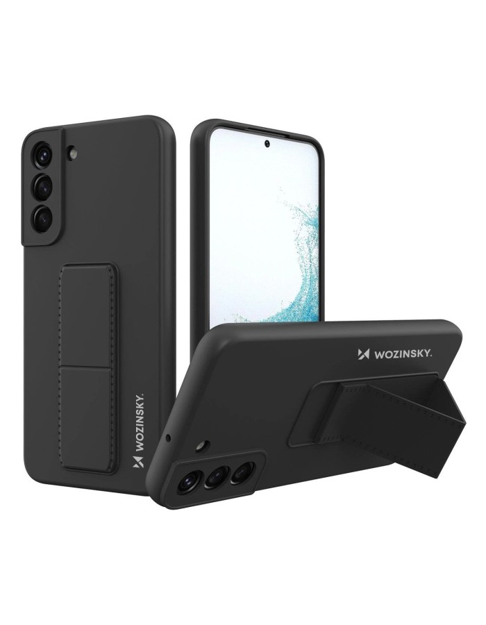 Wozinsky Kickstand Case silicone case with stand for Samsung Galaxy S22+ black