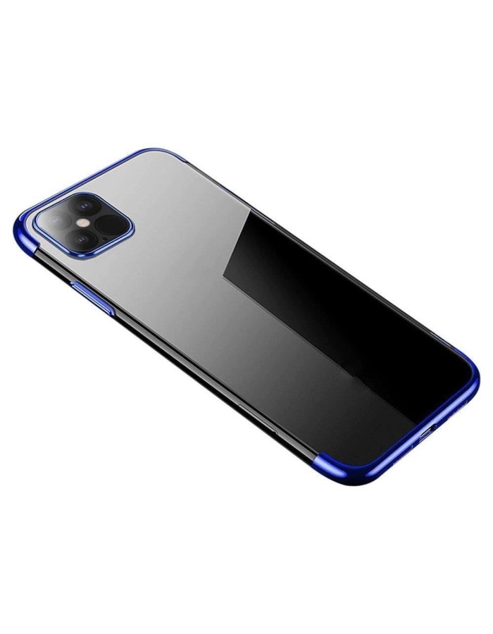 Clear Color Case Gel TPU Electroplating frame Cover for iPhone 13 mini blue