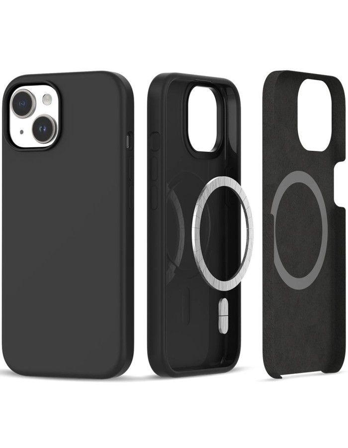Tech-Protect Silicone MagSafe iPhone 15 Case - Matte Black