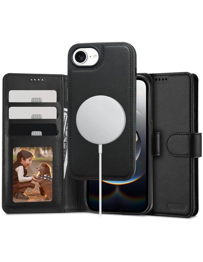 Tech-Protect Wallet MagSafe Case for iPhone 16e / 17e - Matte Black Tech-Protect Wallet MagSafe Case for iPhone 16e / 17e - Matte Black