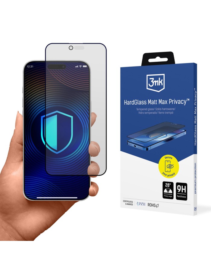 3mk Hardglass Matt Max Privacy Tempered Glass for iPhone 17 Air