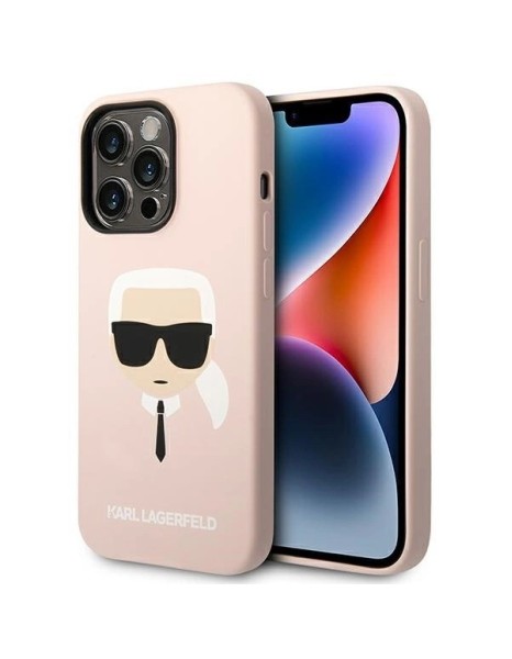 Karl Lagerfeld KLHCP14LSLKHLP iPhone 14 Pro 6.1 "hardcase pink / pink Silicone Karl`s Head