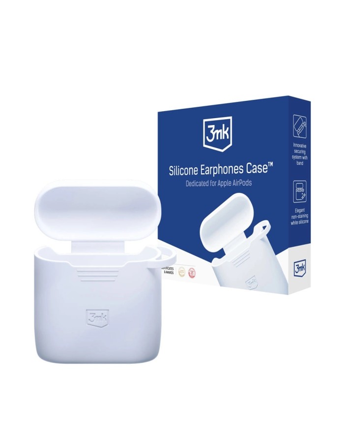 3mk Silicon AirPods Case for AirPods 2 - white