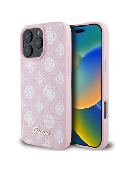 Guess Peony Script MagSafe iPhone 16 Pro Max Case - Pink Guess Peony Script MagSafe iPhone 16 Pro Max Case - Pink
