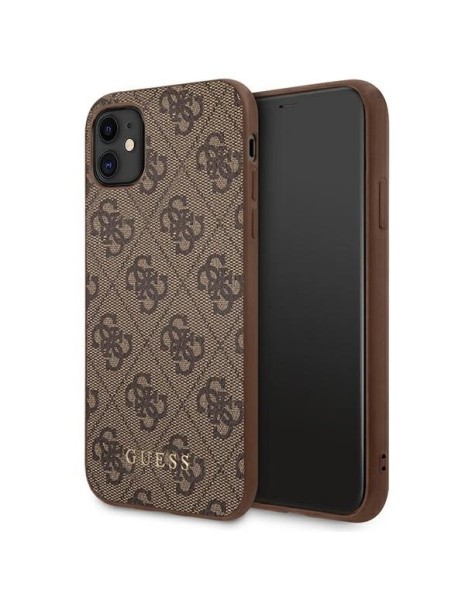 Guess 4G Metal Gold Logo Case for iPhone 11 / Xr 6.1" - Brown