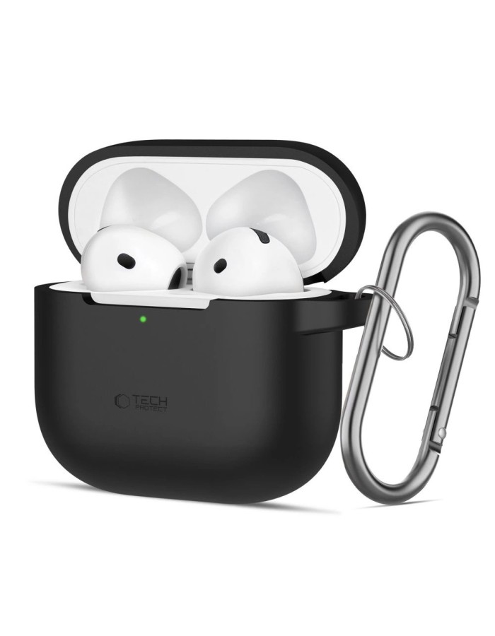 Tech-Protect Silicone Hook Case for AirPods 4 - Black
