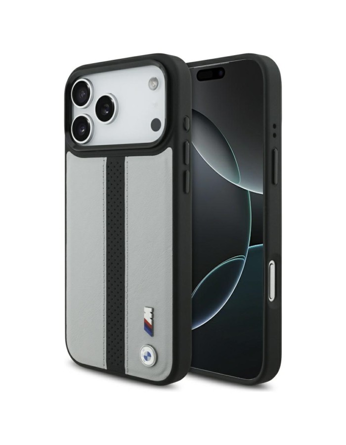 BMW M Perforated Stripe Logo MagSafe Case for iPhone 17 Pro Max - Gray