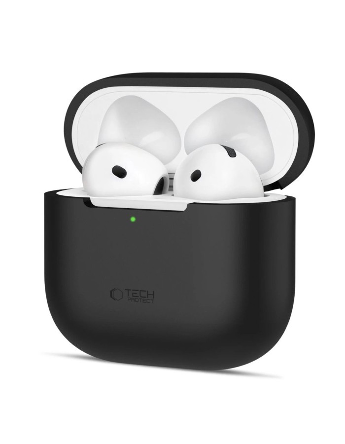 Tech-Protect Silicone Case for Apple AirPods 4 - Black Tech-Protect Silicone Case for Apple AirPods 4 - Black