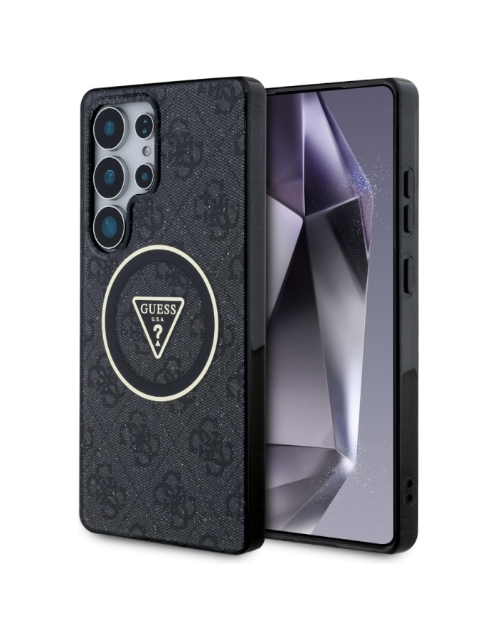 Guess 4G Glitter Triangle Buttons MagSafe Case for Samsung Galaxy S25 Ultra Black Guess 4G Glitter Triangle Buttons MagSafe Case for Samsung Galaxy S25 Ultra Black