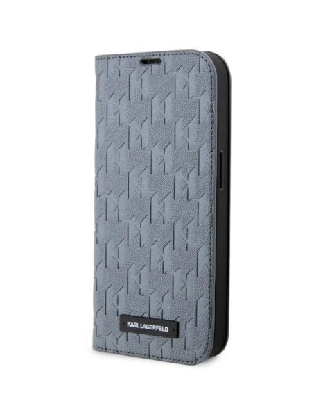 Karl Lagerfeld KLBKP14LSAKLHPG iPhone 14 Pro 6.1" bookcase silver/silver Saffiano Monogram