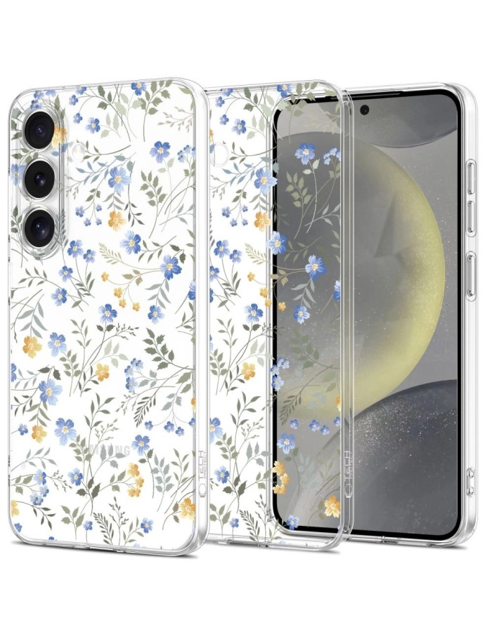 Tech-Protect FlexAir Case for Samsung Galaxy S25 - Daisies with Leaves