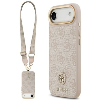 Guess 4G Strass Logo &amp;amp; Big Strap Metal Buttons MagSafe Case for iPhone Air - Pink