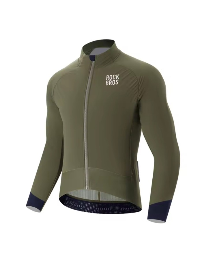 Rockbros YDWT014 Winter Fleece Double Layer Cycling Jacket Size L - Green Rockbros YDWT014 Winter Fleece Double Layer Cycling Jacket Size L - Green