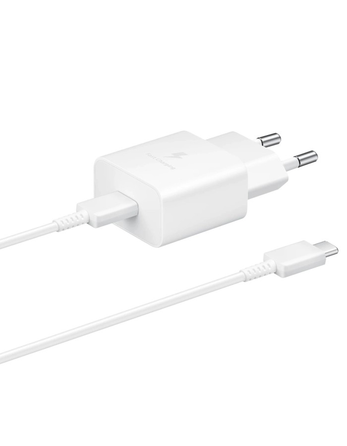 Samsung EP-T1510XWEGEU USB-C 15W PD AFC wall charger + USB-C cable - white Samsung EP-T1510XWEGEU USB-C 15W PD AFC wall charger + USB-C cable - white