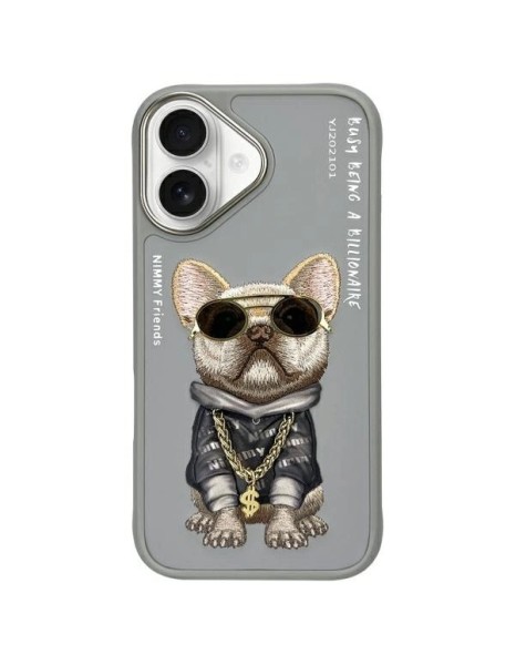 Nimmy Glasses Cool Dog iPhone 16 Case - Gray Nimmy Glasses Cool Dog iPhone 16 Case - Gray
