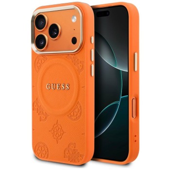 Guess Peony Hot Stamp MagSafe Case for iPhone 17 Pro Max - Orange Guess Peony Hot Stamp MagSafe Case for iPhone 17 Pro Max - Orange