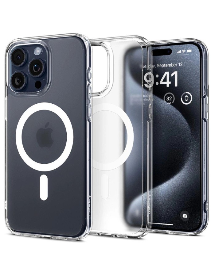 Spigen Ultra Hybrid Mag Case with MagSafe for iPhone 15 Pro - Clear Matte