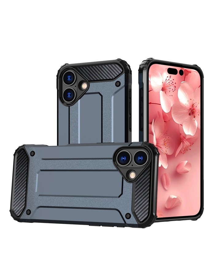 Hybrid Armor iPhone 16 Case - Blue