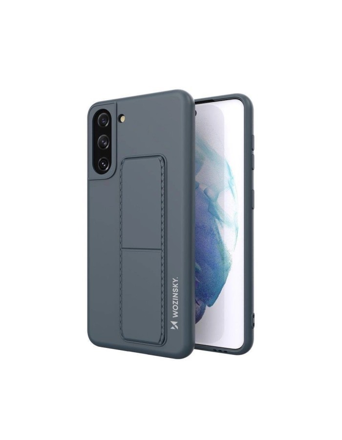 Wozinsky Kickstand Case silicone case with stand Samsung Galaxy S21+ 5G navy blue
