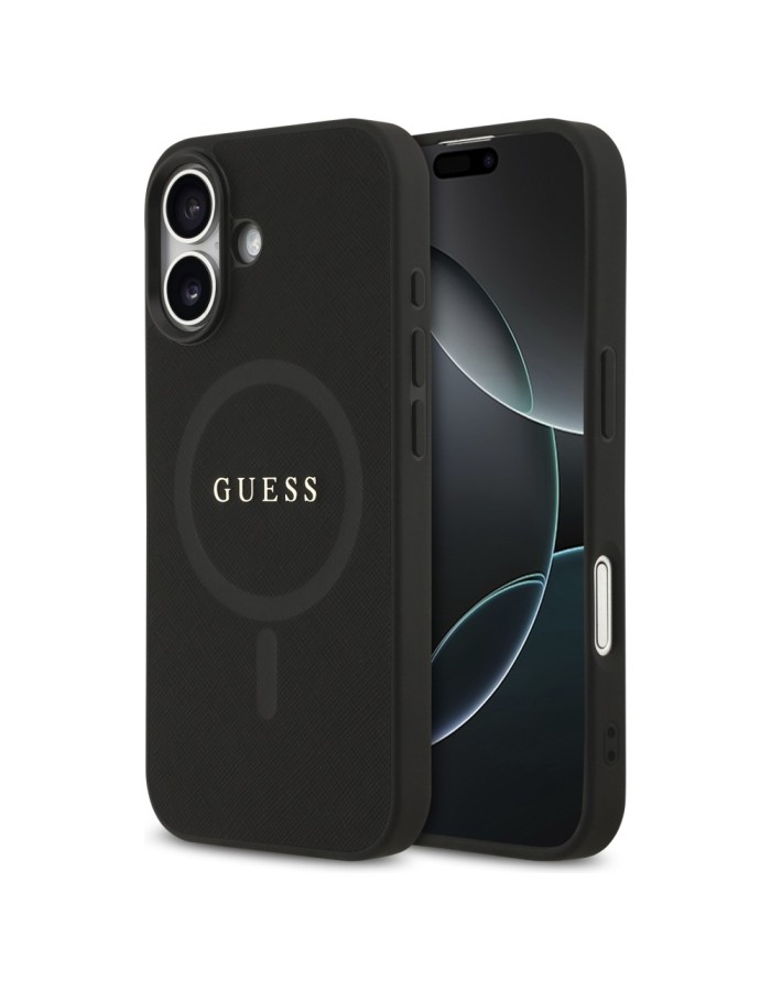 Guess Saffiano Classic Logo MagSafe case for iPhone 17 - black Guess Saffiano Classic Logo MagSafe case for iPhone 17 - black