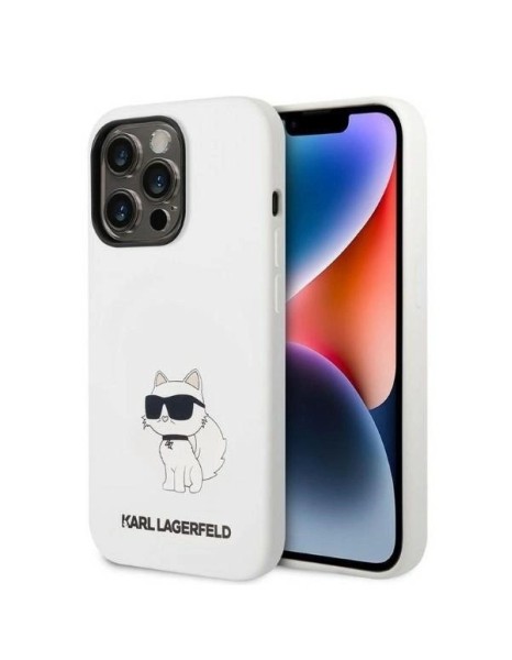 Karl Lagerfeld Silicone Choupette case for iPhone 14 Pro Max - white