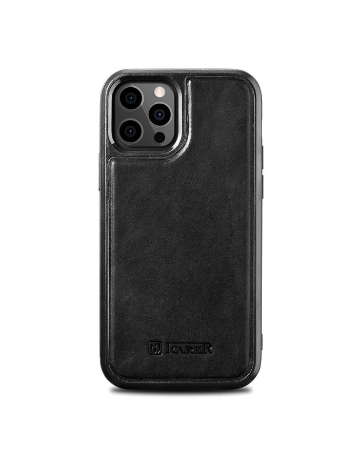 iCarer Leather Oil Wax case covered with natural leather for iPhone 12 Pro Max black (ALI1206-BK) iCarer Leather Oil Wax case covered with natural leather for iPhone 12 Pro Max black (ALI1206-BK)