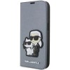 Karl Lagerfeld KLBKP14XSANKCPG iPhone 14 Pro Max 6.7" bookcase silver/silver Saffiano Karl &amp;amp; Choupette