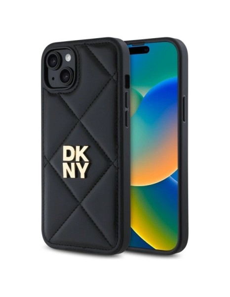 DKNY Quilted Stack Logo iPhone 15 Plus Case - Black DKNY Quilted Stack Logo iPhone 15 Plus Case - Black