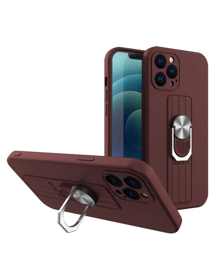 Ring Case silicone case with finger grip and stand for Xiaomi Redmi Note 10 / Redmi Note 10S brown Ring Case silicone case with finger grip and stand for Xiaomi Redmi Note 10 / Redmi Note 10S brown