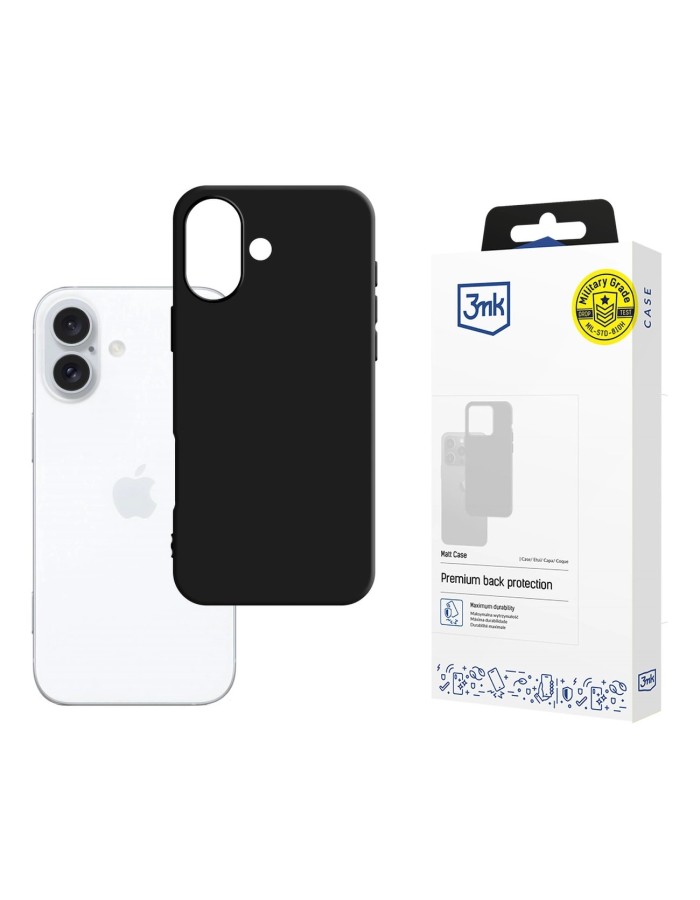 3mk Matt Case with MagSafe for iPhone 16 - Black