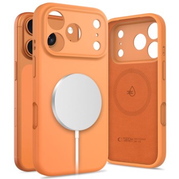 Tech-Protect Silicone MagSafe Case for iPhone 17 Pro Max - Orange Tech-Protect Silicone MagSafe Case for iPhone 17 Pro Max - Orange