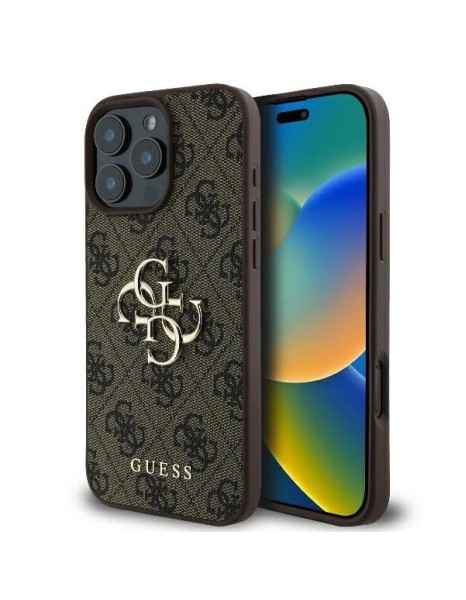 Guess 4G Big Logo iPhone 16 Pro Max Case - Brown