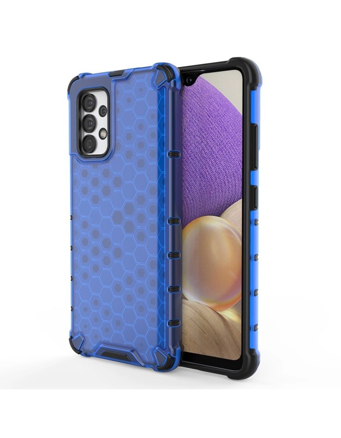 Honeycomb case armored cover with a gel frame for Samsung Galaxy A03s (166.5) blue