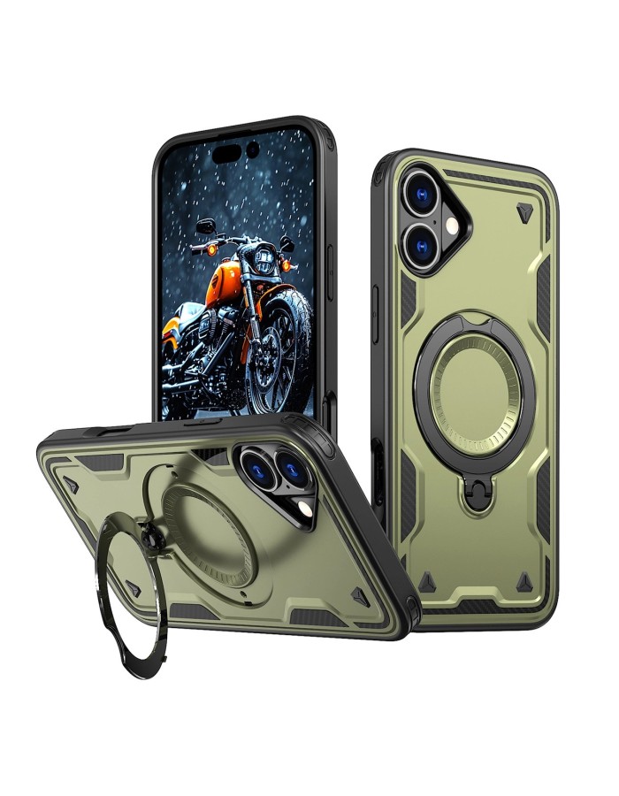 Hybrid Armor Trendy Case with MagSafe for iPhone 16 Plus - Green