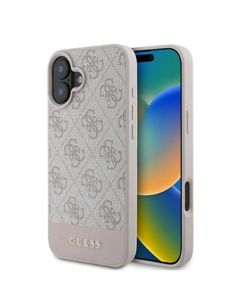 Guess 4G Bottom Stripe Case for iPhone 16 Plus 6.7" - Pink Guess 4G Bottom Stripe Case for iPhone 16 Plus 6.7" - Pink