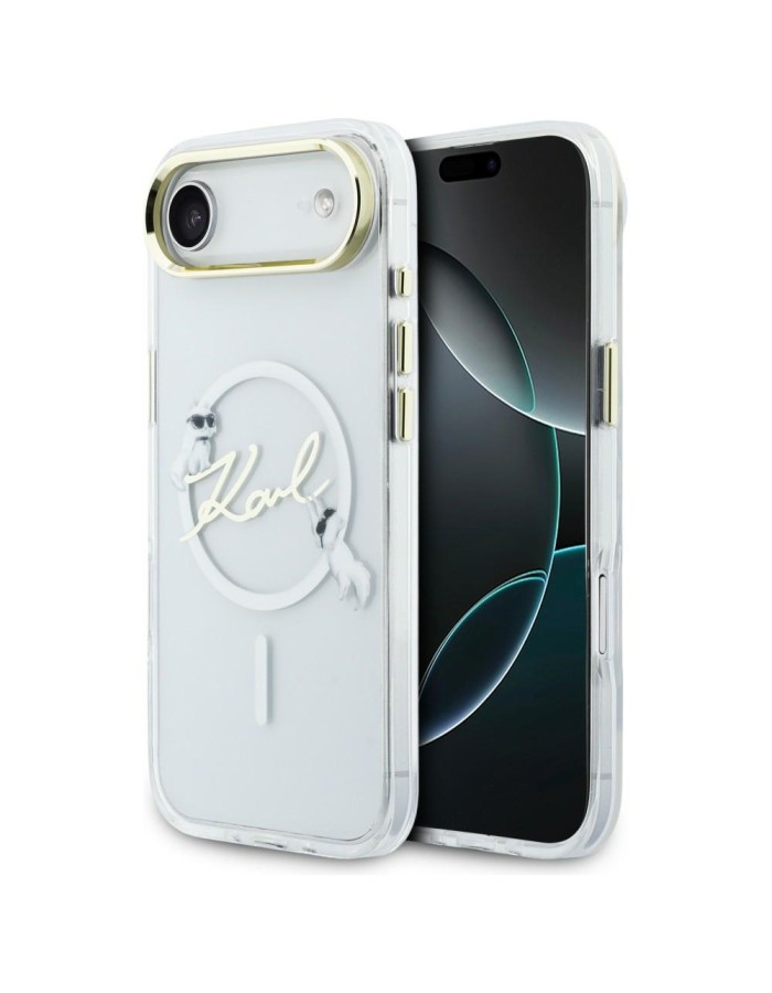 Karl Lagerfeld IML Choupettes Karl Script Logo MagSafe iPhone Air Case - Clear
