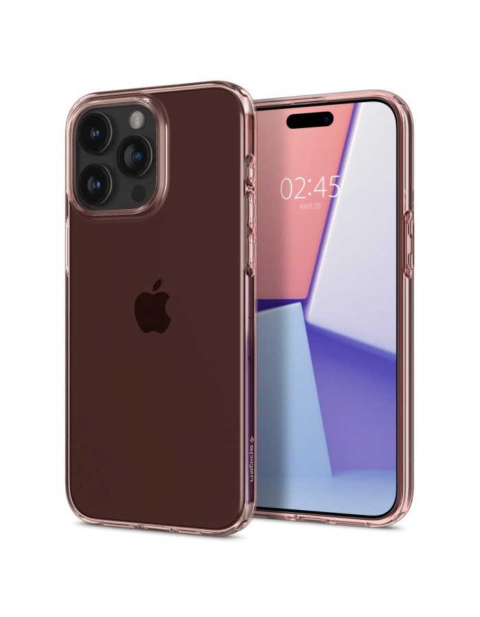 Spigen Crystal Flex iPhone 15 Plus Case - Pink/Transparent