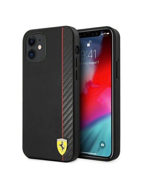 Ferrari FESAXHCP12SBK iPhone 12 mini 5.4" black/black hardcase On Track Carbon Stripe Ferrari FESAXHCP12SBK iPhone 12 mini 5.4" black/black hardcase On Track Carbon Stripe