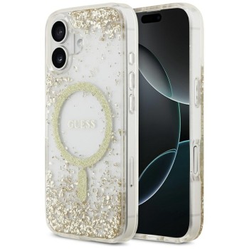 Guess Resin Bottom Glitter MagSafe case for iPhone 17 - gold Guess Resin Bottom Glitter MagSafe case for iPhone 17 - gold