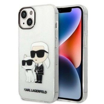 Karl Lagerfeld Glitter Karl&amp;amp;Choupette case for iPhone 14 Plus - transparent
