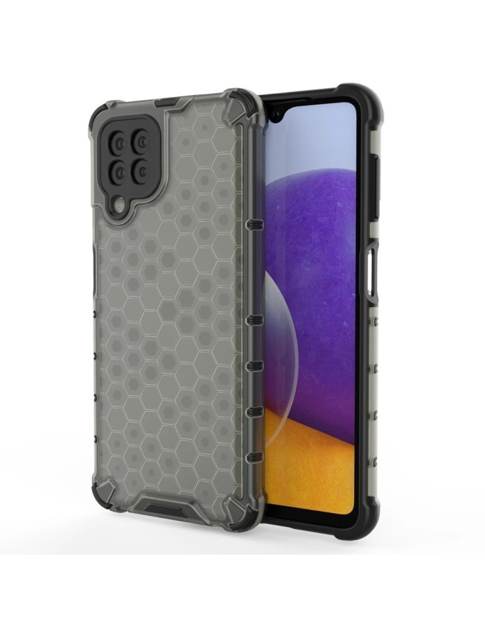 Honeycomb Case armor cover with TPU Bumper for Samsung Galaxy A22 4G black