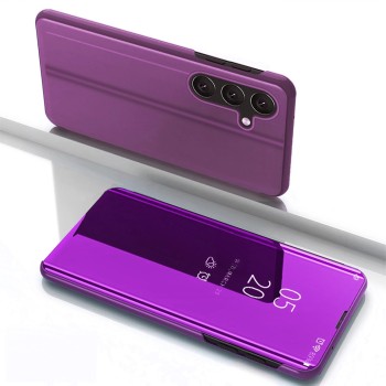 Clear View Case for Samsung Galaxy S25 Cover with Flip - Pink Clear View Case for Samsung Galaxy S25 Cover with Flip - Pink